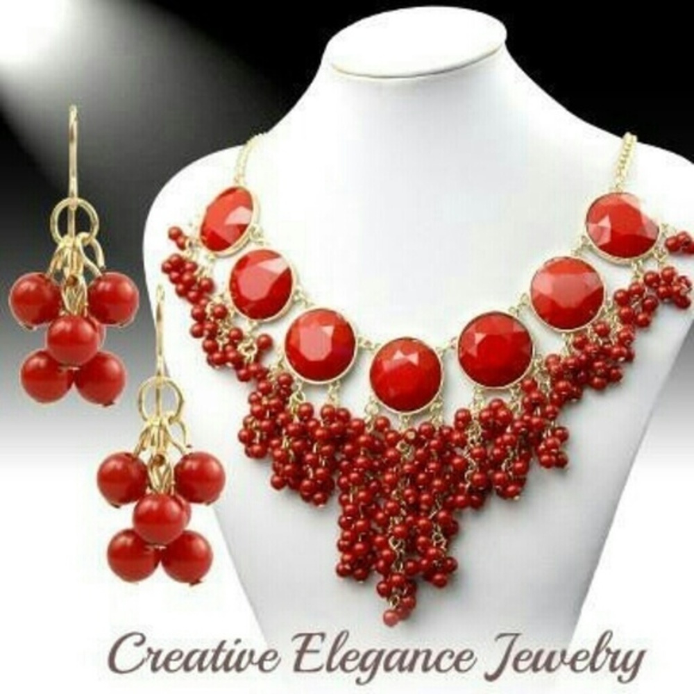 Statement Necklace and Earrings Set